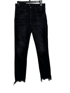 3x1 Women's Black Skinny Jeans with Distressed Hem